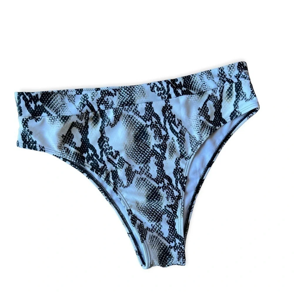 NWT Snakeskin Print High Waisted Bikini By Ejsoyo, Large